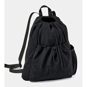 ALL IN MOTION CINCH BACKPACK  - Water Repellent,  BLACK